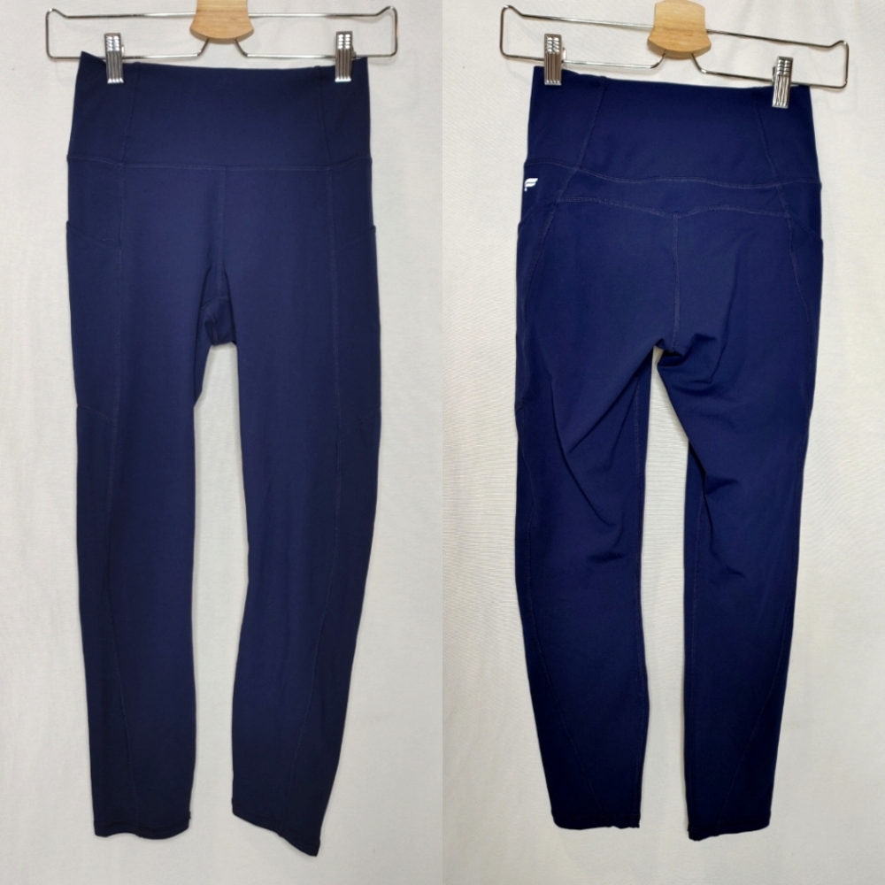 Fabletics Oasis Pure Luxe High-Waisted 7/8 Legging Tights Pockets Dark Blue S